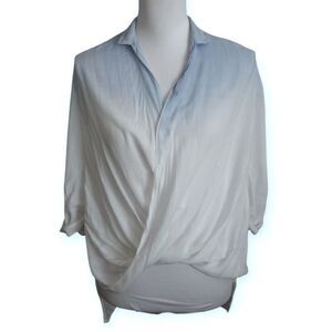 Dance & Marvel Gradient Blue and White Blouse SZ.L EUC